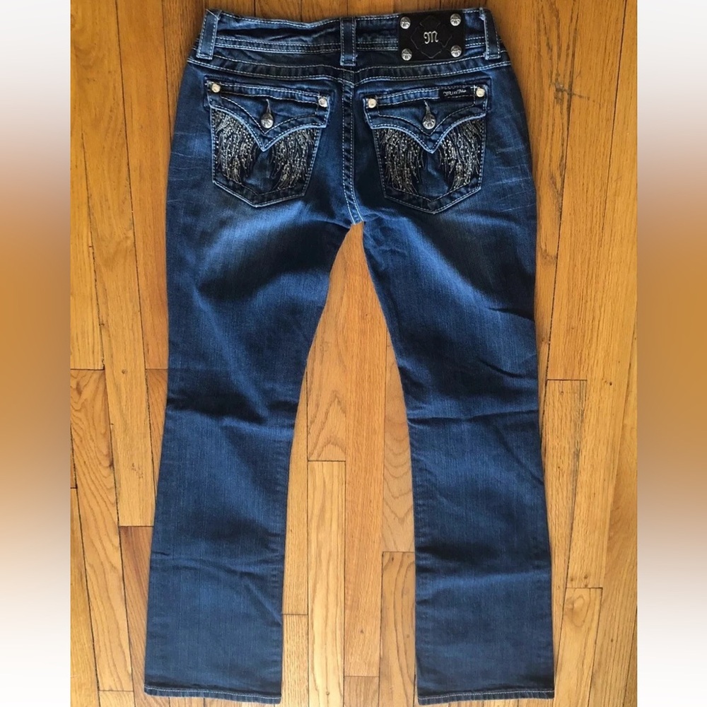 Miss Me Jeans Medium Wash Angel Wings Bootcut Jeans JP5616B Size 28